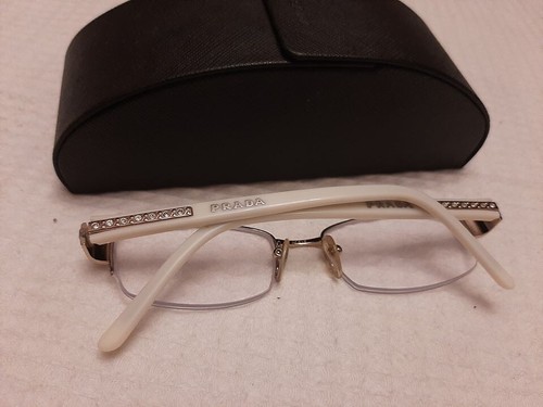 Authentic vintage Prada women's white eyeglasses VPR 57M 50Q17 ZVN-101 135 - Picture 3 of 8