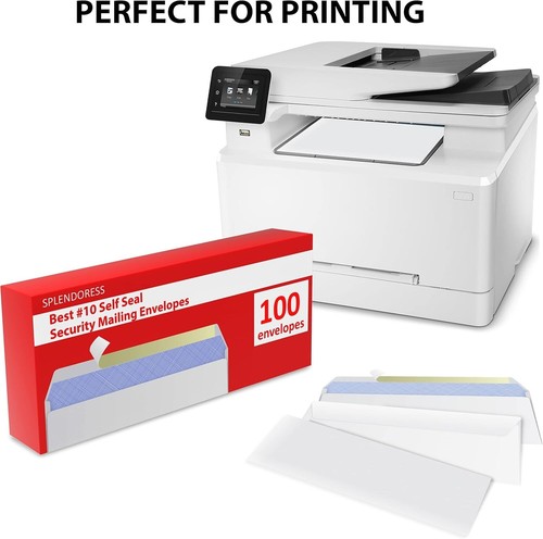 100 Self-Seal Rectangular Envelopes, Security Tinted, 24LB Quality for Safe Mail - Picture 5 of 9