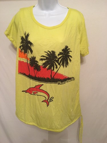 Idolo breach yellow XXL XXXL shirt Marine paradise palm trees - Imagen 2 de 3