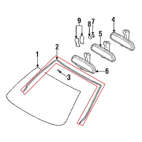 Car Front Windshield Trim Seal Molding Weatherstrip 51318159784 For 5 Series E39 - Picture 3 of 12