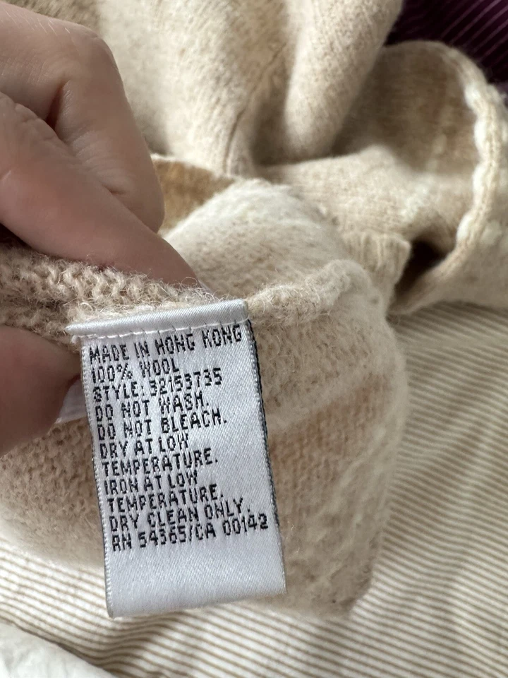 Suéter Cuello Alto Colección Nygard 100% Lana Tostado Caqui Talla Mediana Estampado de Puntos Foto 2 de 4