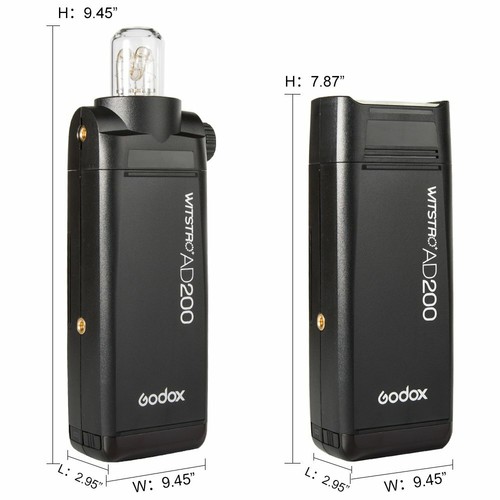US Godox AD200 2.4G TTL HSS Pocket Flash+X3 Trigger+40*40cm Bracket Softbox Kit - Picture 3 of 14