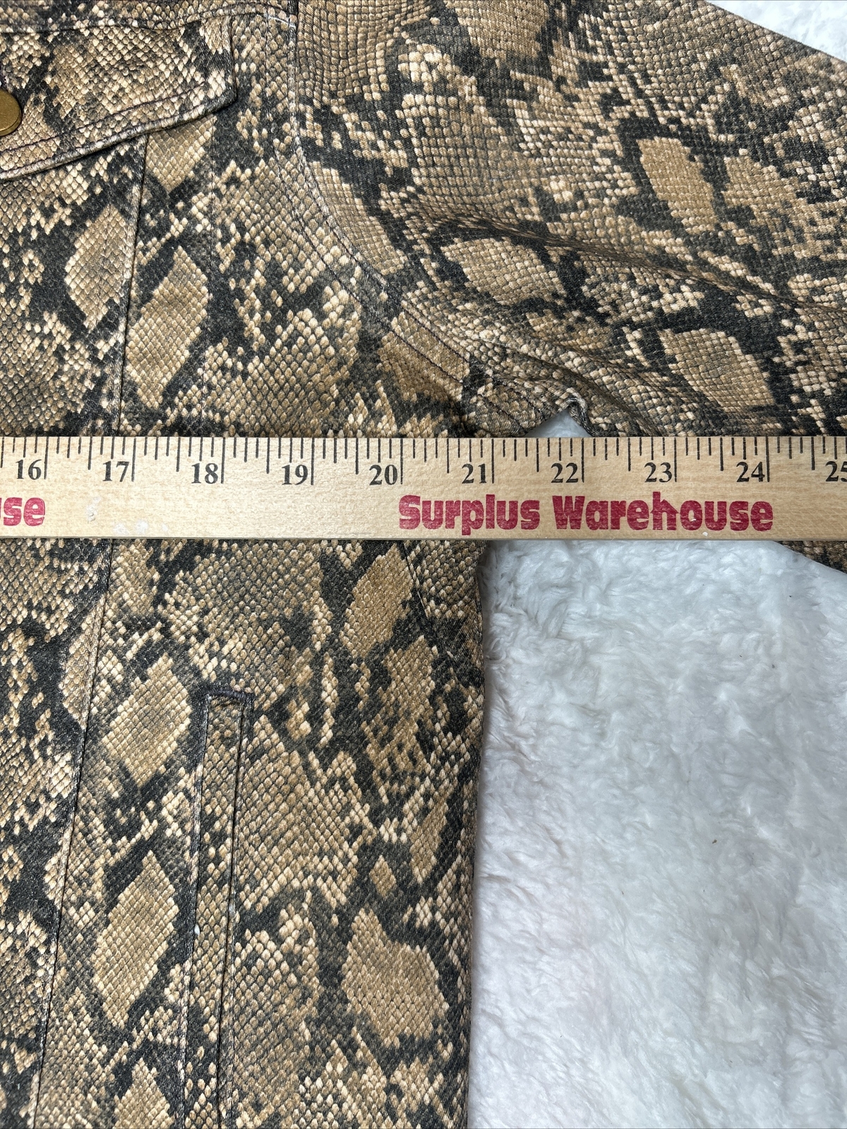 Frame Denim Snakeskin Jacket Python Brown XL - image 6
