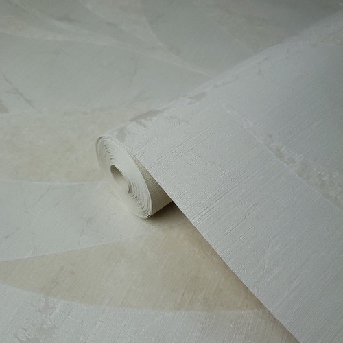 Wallpaper roll ivory cream Metallic Textured Flocking tree tropical plant leaves - Picture 7 of 12