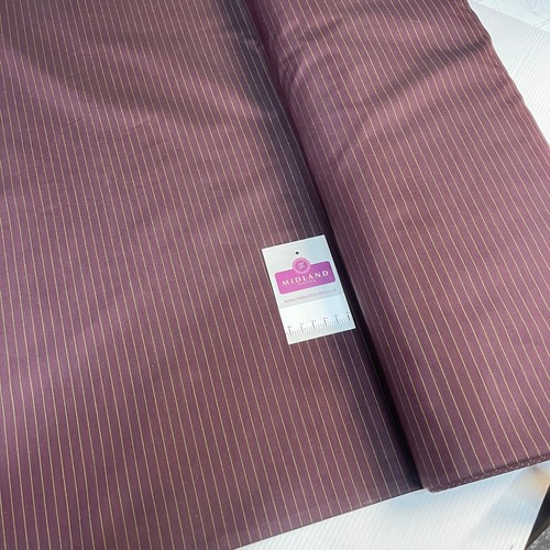 Plum & Green 7mm Stripe Italian Fancy viscose acetate lining Fabric M1866-5 - Picture 5 of 6