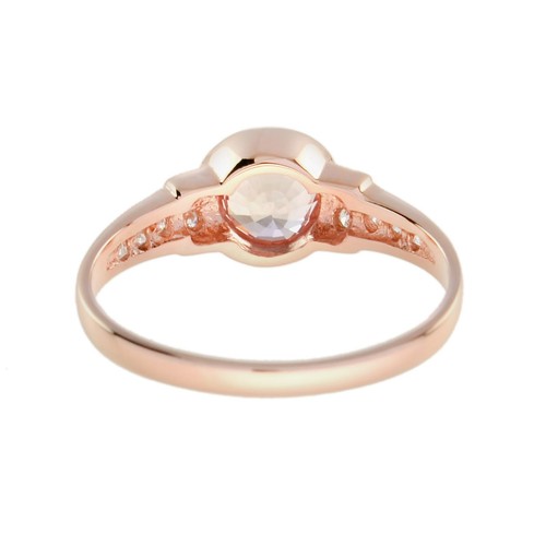 Morganite and Diamond Classic Style Engagement Ring in 14K Rose Gold - Bild 5 von 11