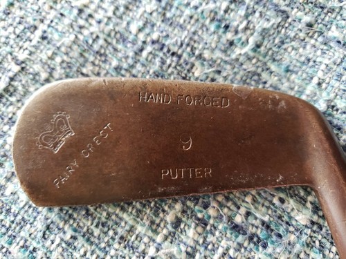 VINTAGE c,1920s GOLF CLUB FAIRY CREST PUTTER HICKORY WOOD SHAFT HAND FORGED - Picture 5 of 5