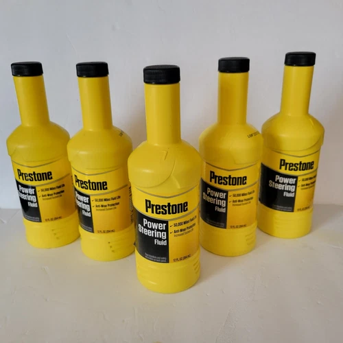 Lot Of 5 Prestone Power Steering Fluid 12fl. Oz.