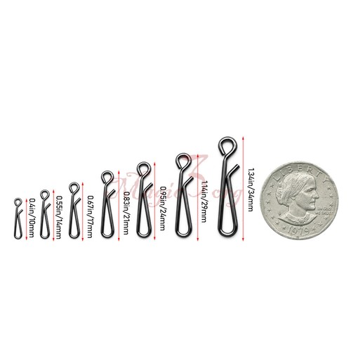 Scatti da Pesca Cambio Rapido Acciaio Inox Clip Rapida 22-77Lb Connettore Esca 50pz - Foto 8 di 15