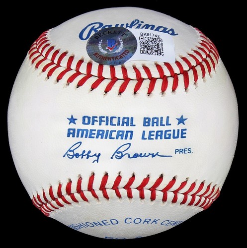 Awesome Nolan Ryan Signed "5 No Hitters-5000 K's" OAL Brown MULTI-STAT Ball BAS! - Picture 2 of 2
