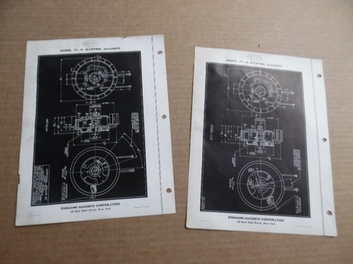 Volante magnético Eisemann modelo 71 1936 para motor Cushman Husky hojas de catálogo - Imagen 6 de 8