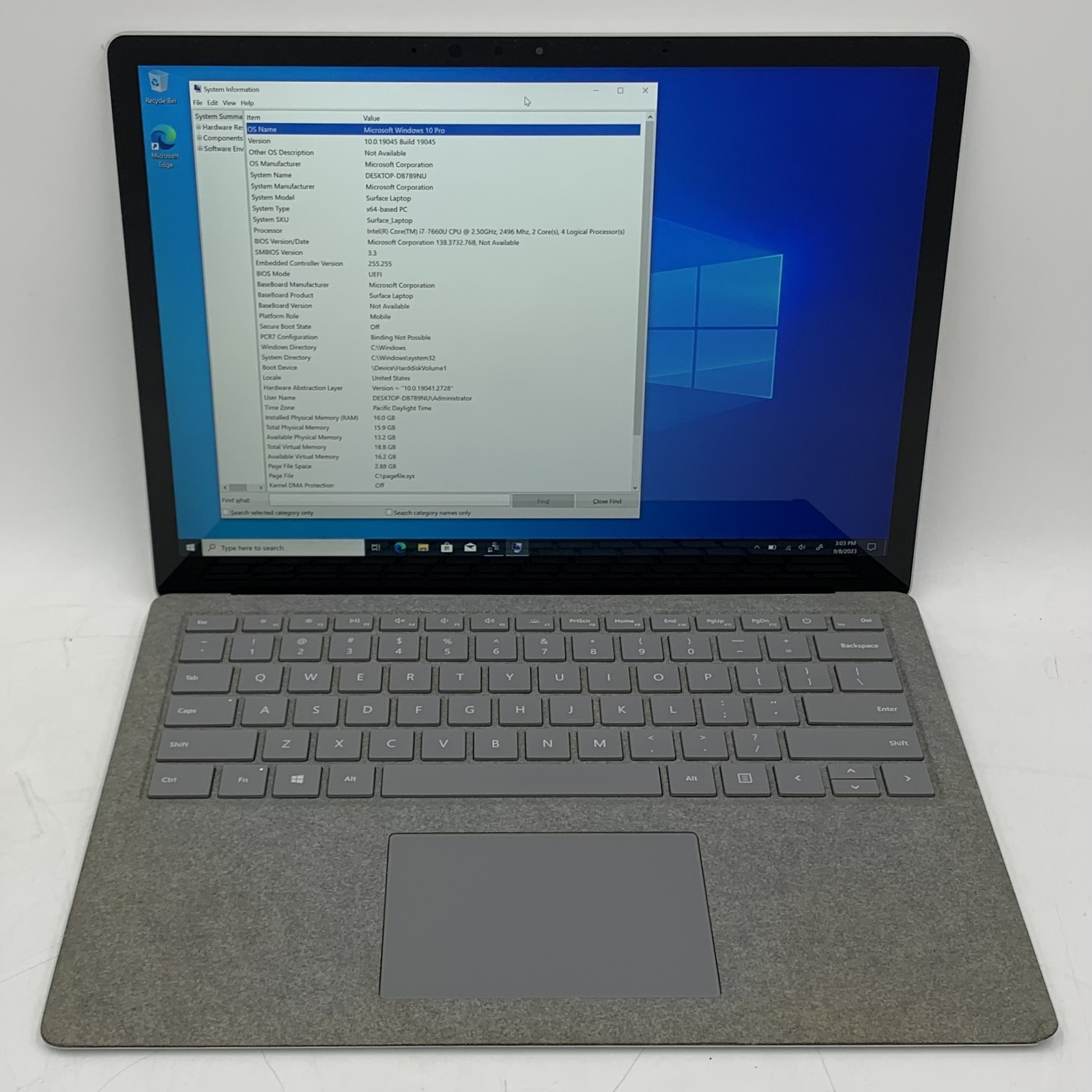 Microsoft Surface Laptop (1st Gen) 1769 i7-7660U 2.5GHz 16GB RAM 512GB SSD - Picture 2 of 8