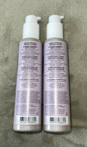 NEW Lot Of 2 Bath & Body Works Diamond Shimmer Body Lotion Sweet Whiskey 4.9 OZ - Picture 3 of 5