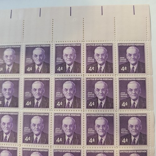 Stamp US Postage 4c 4 Cent Sheet OF 70 Stamps John Foster Dulles - Picture 5 of 6
