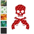 Crossed Revolvers Skull, Vinyl Decal Sticker, 40 Patterns & 3 Sizes, #7187