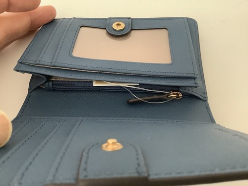 Neu Damen Michael Kors ""Jet Set Charm"" blaues Leder mittelschmale Geldbörse - Bild 3 von 11