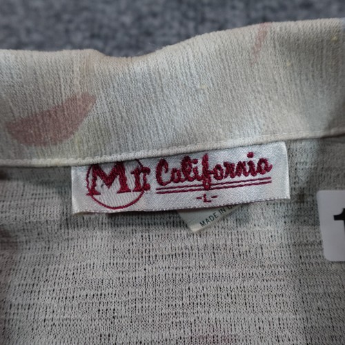 Vintage 70s Mr California Shirt Men L Beige Knit Short Sleeve Polo USA 11543 - Picture 5 of 12