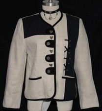 LINEN German JACKET Over Coat Women SUMMER Sport Riding Dress Suit B39" 36 8 S