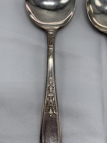 Silverware 1847 Roger’s Bro. 1918 Ambassador Silverplate 2 Soup/Serving Spoons - Picture 3 of 5