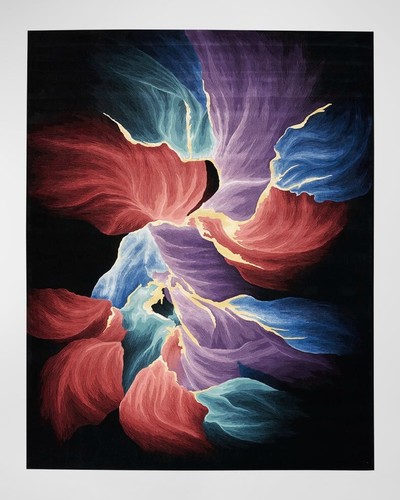 Modern Abstract Floral Art Rug - Hand-Tufted Contemporary Area Carpet - Picture 1 of 6
