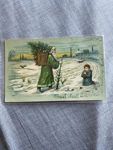 SELTENE Weihnachtsmann-Postkarte Anfang 1900 mit Originalschrift verschickt am 23. Dezember - Bild 1 von 5