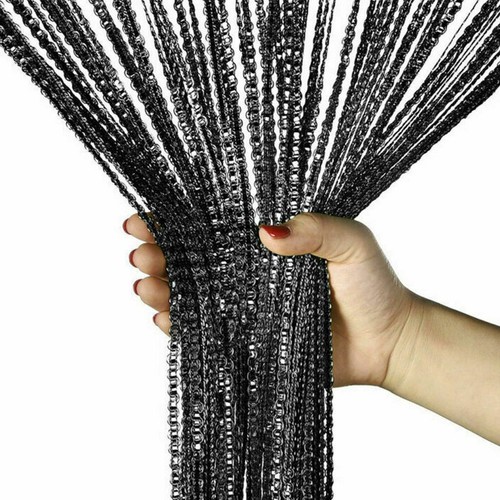 Door String Curtain Room Divider Window Panel Tassel Fringe Glitter Fly Screen - Picture 13 of 19