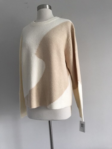 NEW DEREK LAM COLLECTIVE CREW NECK LONG SLEEVE TWO TONE PULLOVER SWEATER SZ L - Picture 4 of 10