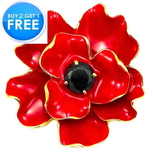 NEW LARGE RED ENAMEL CRYSTAL ROSE DAISY GOLD METAL PINS BROOCH 2025 WOMEN BADGE - Picture 16 of 24