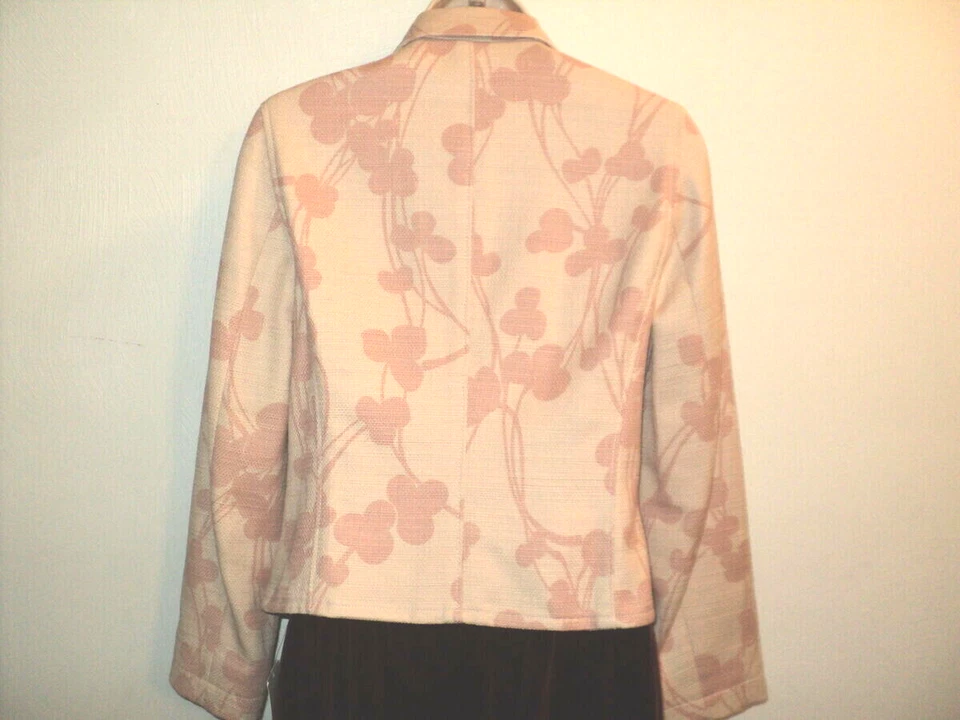 Chaqueta Rene Lezard Alemania 34, US XS, 2-4 X Blazer Pequeño Rosa Melocotón Algodón/Lino Foto 3 de 4