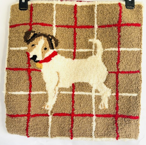 Martha Stewart Hooked  Dog Decorative Pillow Cover Jack Russel Terrier - Picture 1 of 4