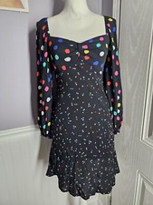 Rixo Dress Black With Polka Dots Size 2
