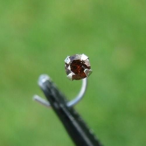 2.18mm 14k WHITE GOLD REAL RED DIAMOND NOSE SCREW, w/CERTIFICATE OF AUTHENTICITY - Picture 11 of 12