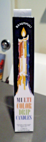 MULTI-COLOR Drip Candles: 1 Candle per Pack: BRAND NEW: 10" Taper: Bottle Art - Picture 1 of 4