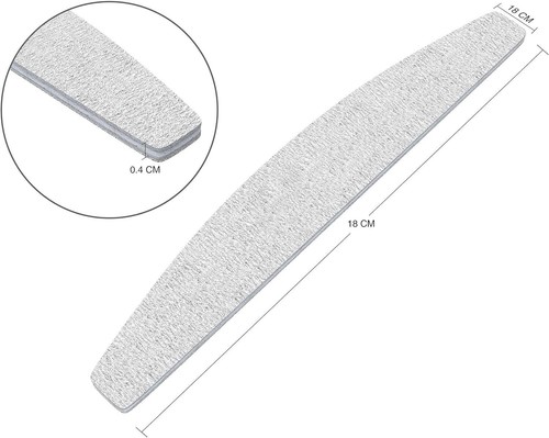10x Nagelfeilen 100/180 Körnung Profi Halbmond gebogen doppelseitig Nagelfeile - Bild 4 von 11
