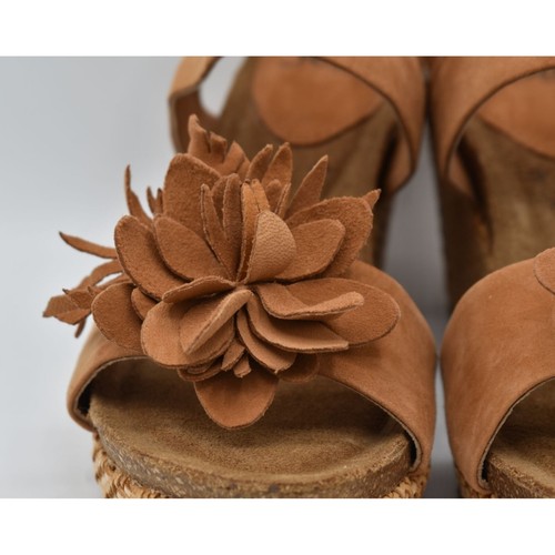 Sofft Womens Size 7.5 Cali Ginger Tan Suede Wedge Sandals Shoes - Picture 8 of 13