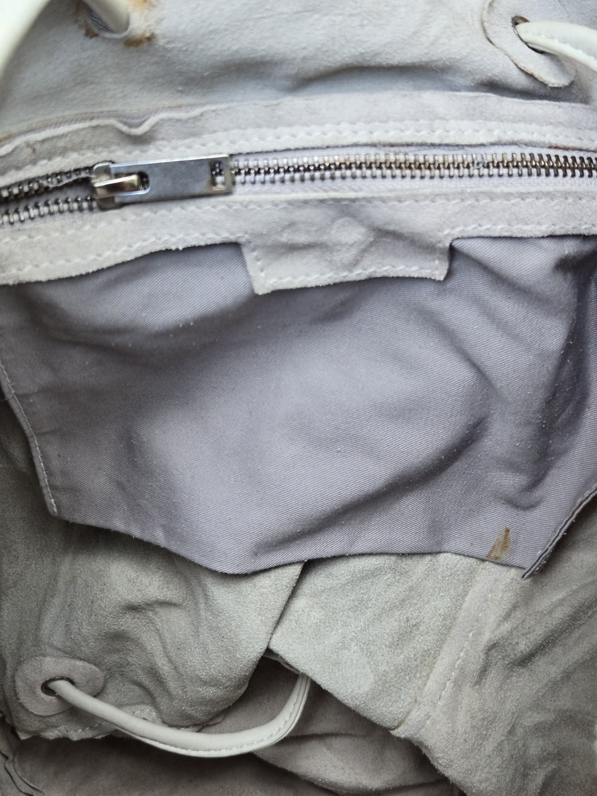 COS Suede Leather Backpack Light Gray - image 6