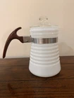 Glasbake McKee 4 Cup Beehive Coffee Pot Milk Glass VTG 1940's Rare HTF