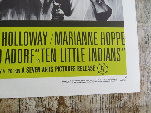 ZEHN KLEINE INDIANER ORIGINAL 1965 KINO FILM FILM 1 BLATT POSTER Shirley Eaton - Bild 4 von 12