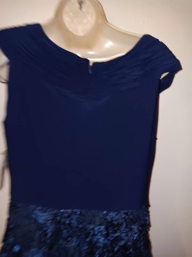 Alex Evenings zierlicher wadenlanger A-Linien-Rock mit Soutache Gr. 6P marineblau Pailletten neu - Bild 2 von 9