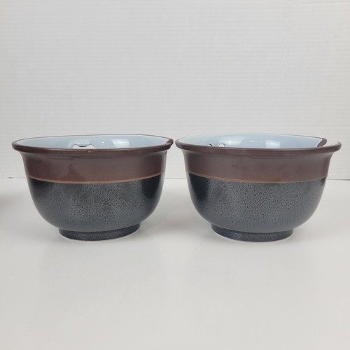 Williams Sonoma japanische Reisnudelschalen ~ braun schwarz ~ blau innen ~ 2er Set - Bild 3 von 10