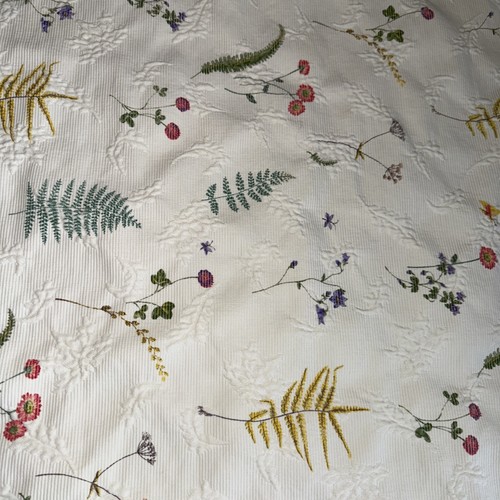 Vintage Leinen N Things Matelasse Blumen Decke Tagesdecke 72x80" Portugal RAR - Bild 3 von 6