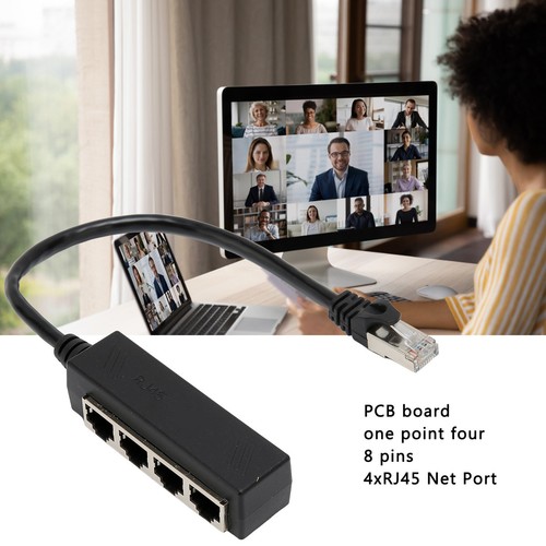 RJ45 Ethernet Splitter Cable One Point Four Ethernet Cable Splitter ABS PCB SAL - Photo 15/22