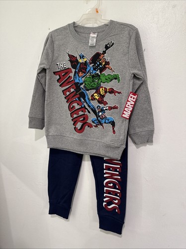 Avengers Boys' pants and sweater set Gray/Navy Jogger Set Size7 New (A) - Picture 6 of 6