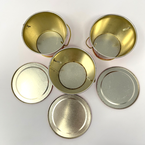 3 Secchietti Caramelle Natalizie Disney Topolino Minnie Vintage Coperchio Latta Manico 2 1/2h - Foto 8 di 8