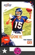 2010 Score Tim Tebow Rookie RC #396 Denver Broncos