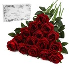 Burgundy Fake Roses Artificial Flowers - 16 Pcs Fake Artificial Roses Silk Fl...