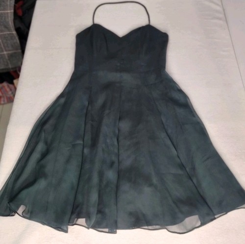 Vintage 90’s Party Prom Cocktail Dress By OUTRAGE Size 10 S Hunter Green Mini EC - Picture 2 of 9