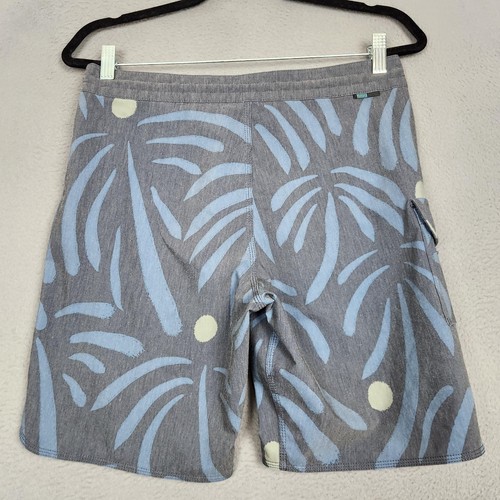 Vissla Boardshorts Herren 30 grau blau Blätterdruck schnelltrocknend Stretch Schwimmen M1065PRI - Bild 2 von 12