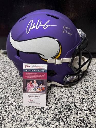ANDRE VAN GINKEL signed MINNESOTA VIKINGS Full Size Rep Helmet w/ COA JSA - Picture 4 of 5