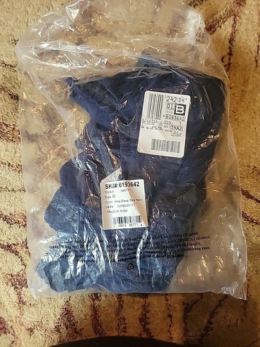 Lands’ End Off the Shoulder Gauze 3/4 Sleeve Top Deep Sea Navy Blue Medium - Picture 8 of 9